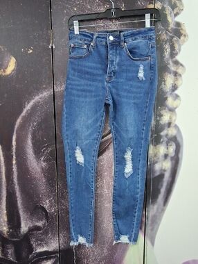 Monkey Ride Original Vintage Blue Distressed High-Waist Women's Jeans Size: 5/27